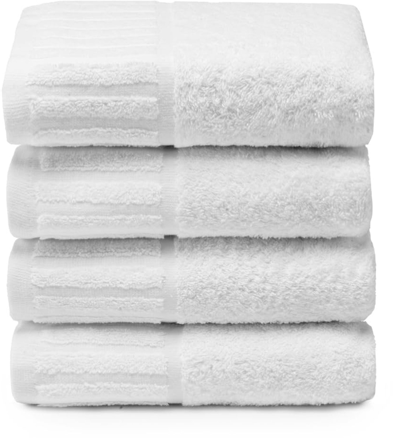 Set van 4 Witte Badhanddoeken van 100% Katoen