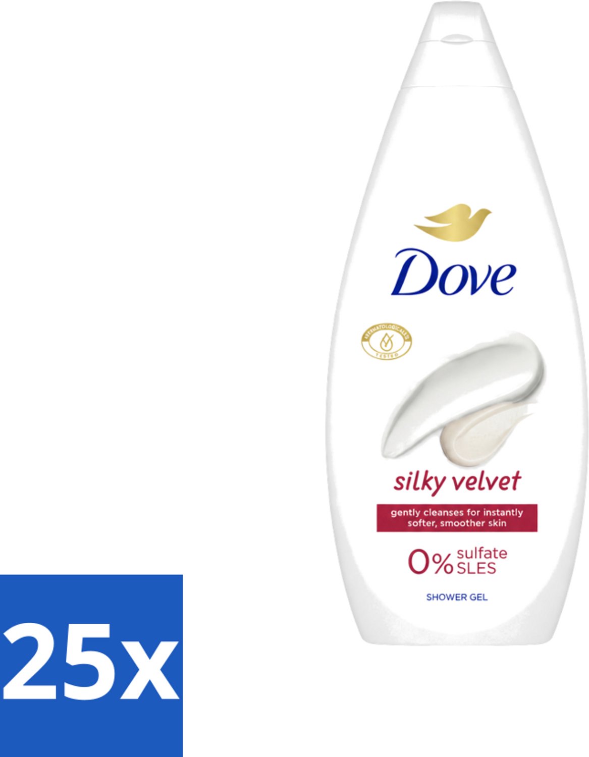 25 x Dove Douchecrème - Silky Velvet - 720 ml - Voordeelverpakking - 25 stuks