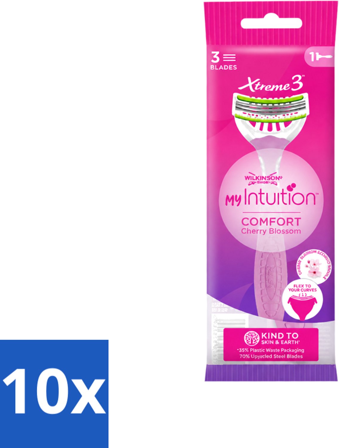 10 x Wilkinson - Wegwerpscheermesjes - Xtreme 3 My Intuition - Comfortabel - 1 scheermesje - Voordeelverpakking - 10 stuks