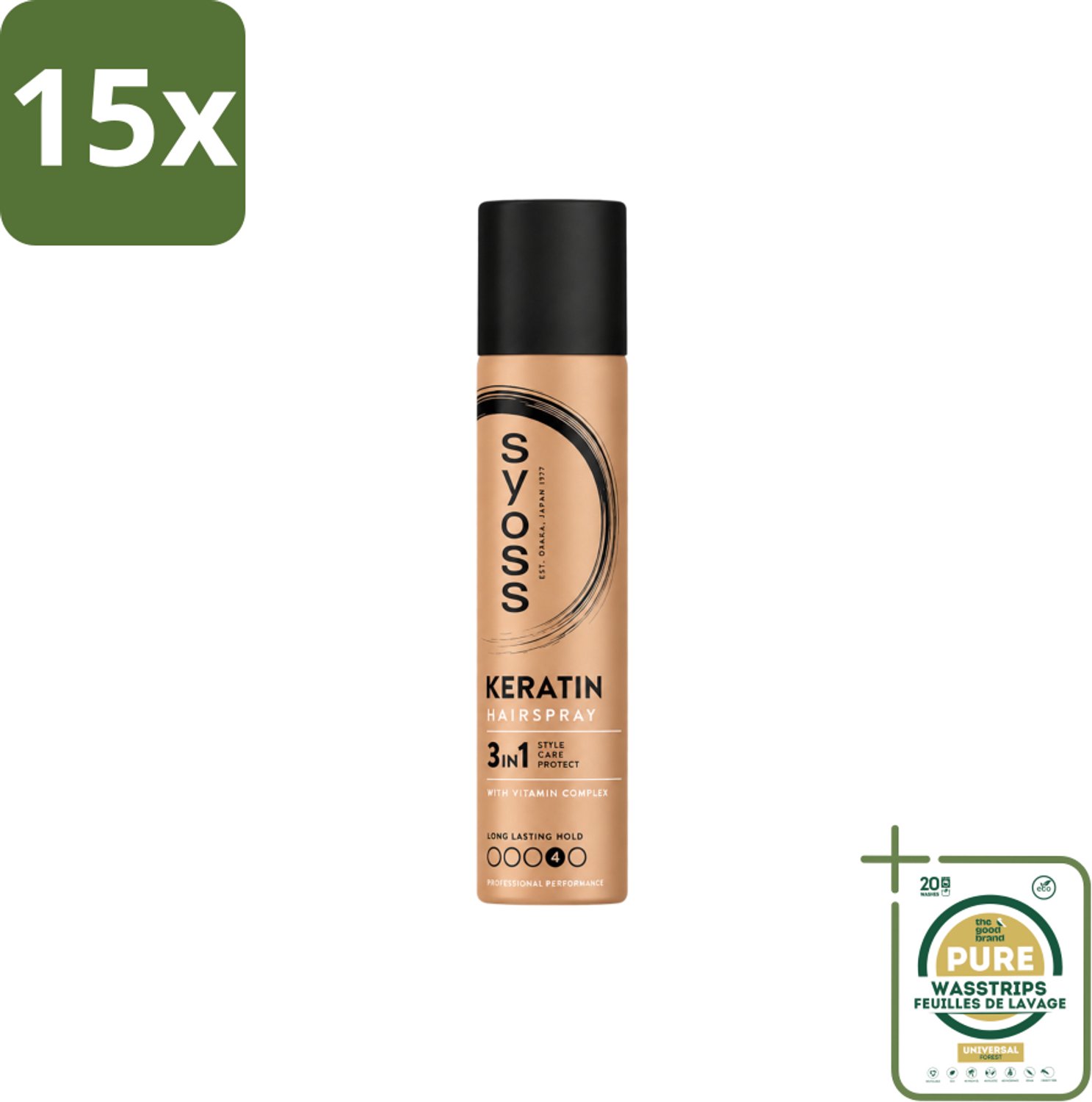 15 x Syoss - Haarspray - HSP Keratin - 75 milliliter - Wasstrips - Kwaliteit - Prijs - Beschikbaarheid