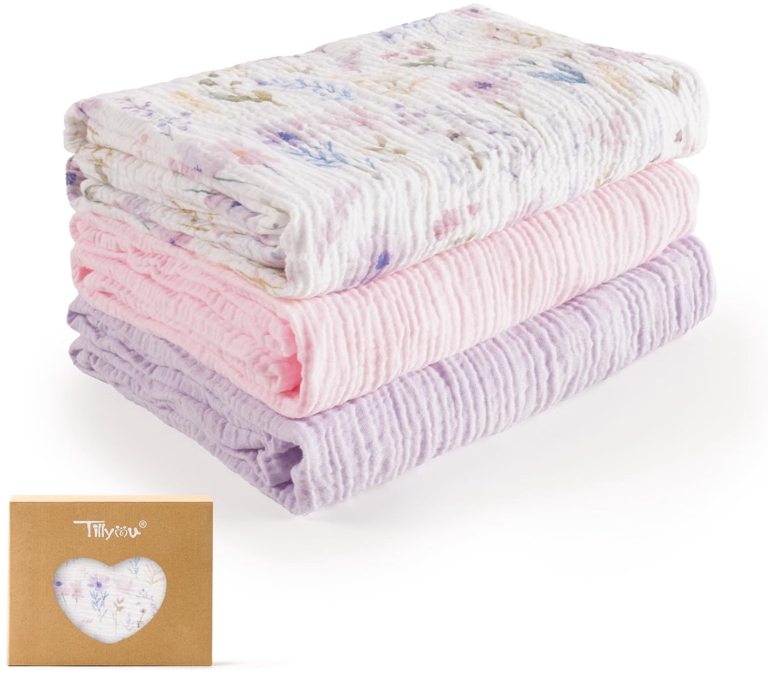 Set van 3 Muslin Doeken voor Baby 75 x 100 cm