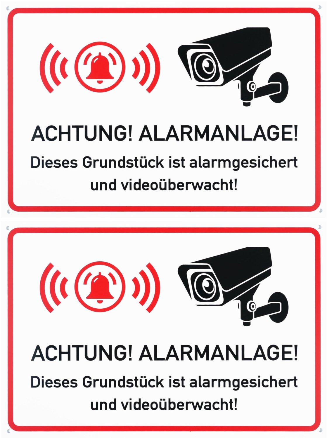 Waarschuwingsbord - Video Bewaking - 2 Stuks