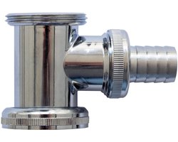 Siphon T-stuk connector - 1 1/4 inch met aansluitingen voor apparaten