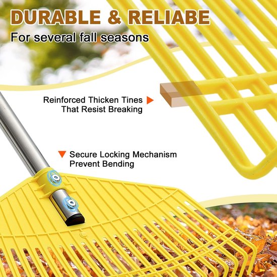 Tuin Hark voor Bladeren, 42 cm Breed met Verstelbare Handgreep — afbeelding 4