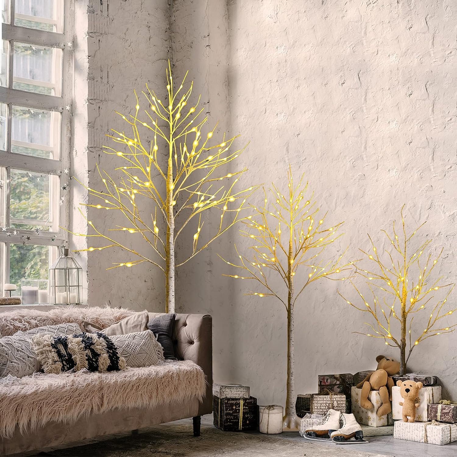 KOMFOTTEU 120 cm led-boom voor binnen - lichtboom voor Kerstmis - met 48 warmwitte ledverlichting - kunstkerstboom kerstdecoratie voor thuis, feest en verjaardag – foto 2