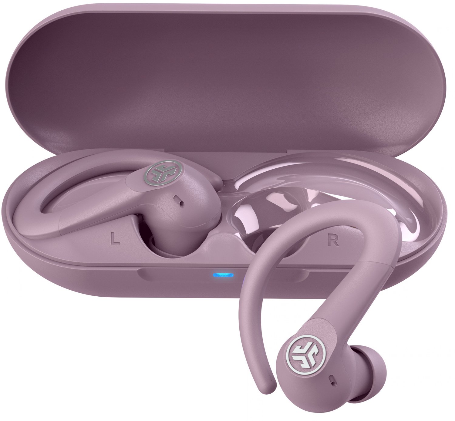 JLab Go Sport ANC Draadloze Sport Oordopjes - Active Noise Cancelling Oortjes Draadloos - 35 uur Batterij - Bluetooth - IP55 Zweetbestendig - In Ear - Hardlopen - Paars