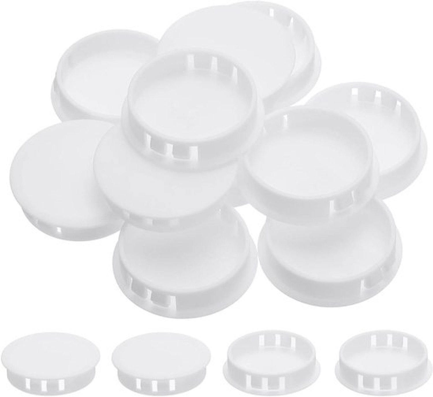 Kunststof Gatpluggen - Plastic Pluggen Schroefgat - Gaten Afdekken - Verdikt Nylon Materiaal - 50 mm Gatdiameter - Wit