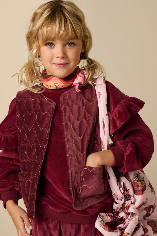 Donkerrood Velvet Gilet