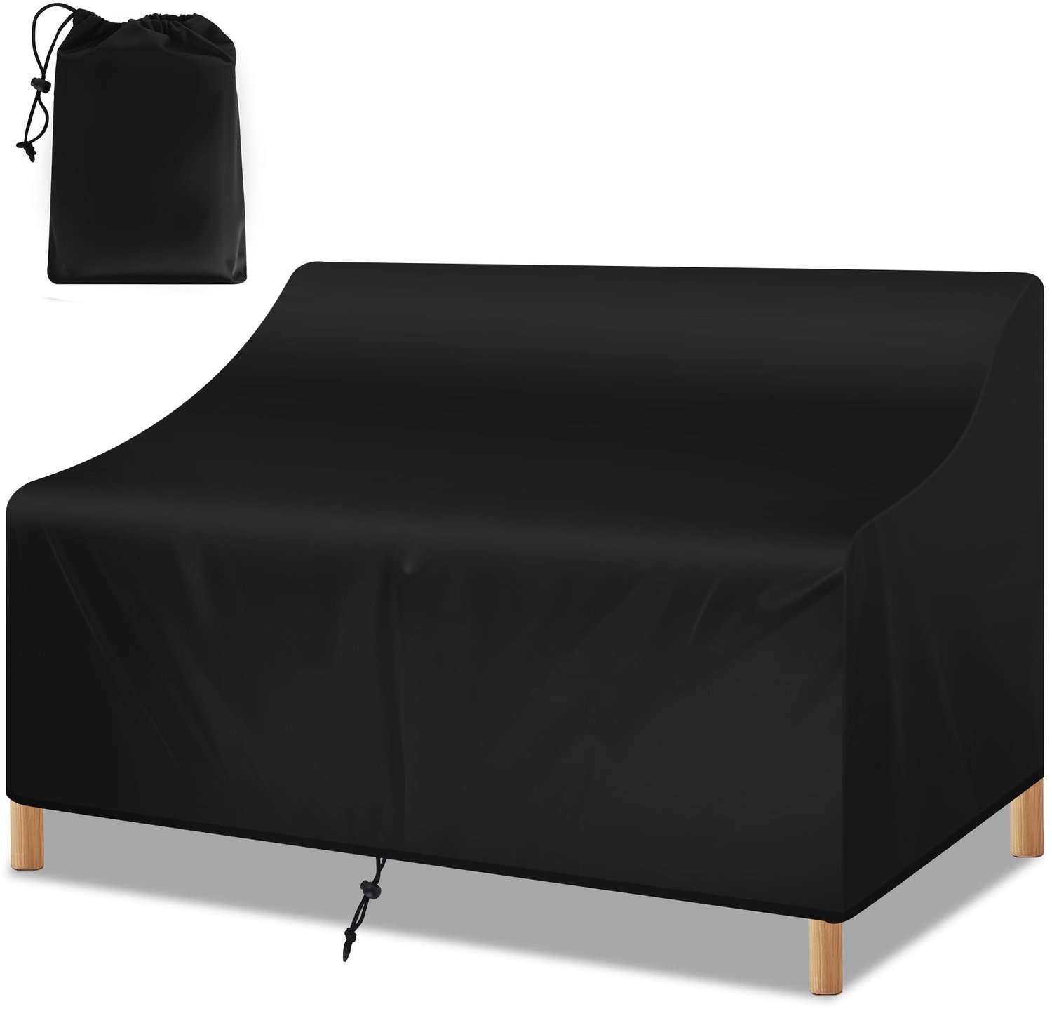 Famanu Beschermhoes voor tuinbank, 134 x 66 x 89 cm, waterdicht en uv-bestendig, voor optimale bescherming van tuinmeubelen wit