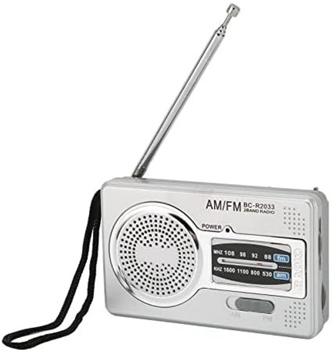 Draagbare AM/FM-radio - Zilvergrijs - 9,5 x 6 x 2,2 cm - Transistor radio met Premium Geluid - Voor Reizen en Noodgevallen