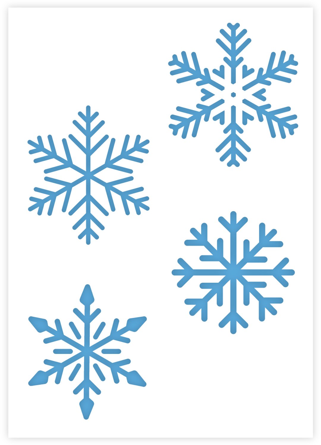 QBIX Sneeuwvlokken Sjabloon A4 Formaat Kunststof - Diameter per vlok 8cm