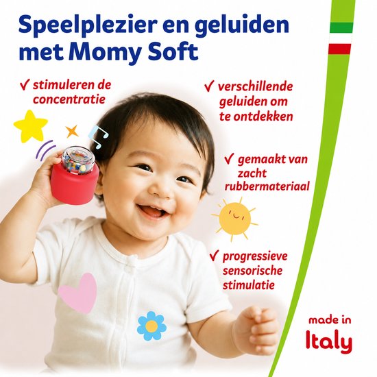Quercetti zachte bouwblokken baby speelgoed met geluid 4-delig sensorisch. van Merkloos — afbeelding 4