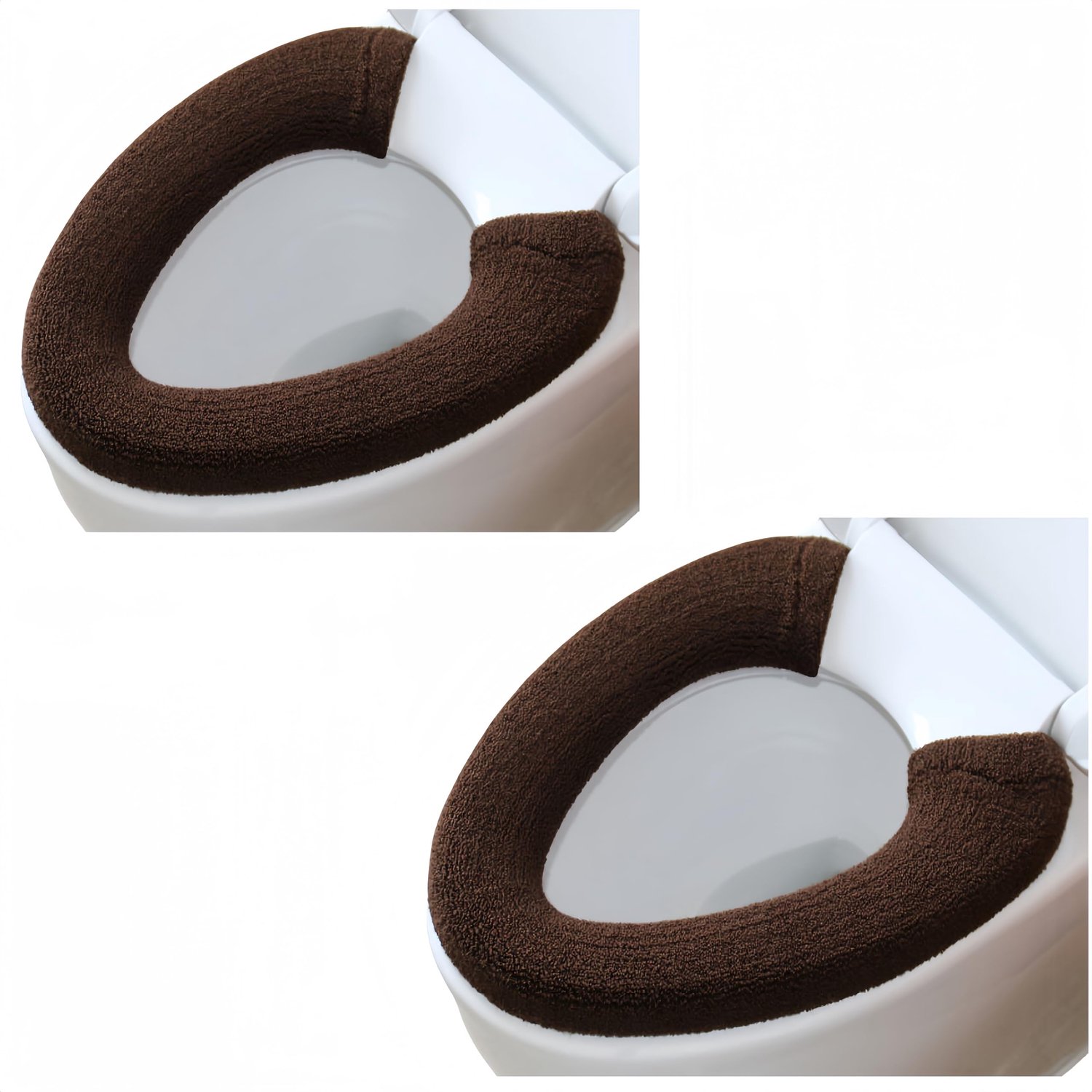 Toilet seat cover pad 2 stuks - dikkere zachte stretchable - wasbaar met handvat - Vemera