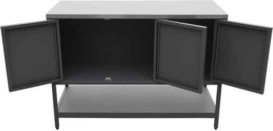 sweeek - Buitenkeukenmodule met 3 deuren en 1 plank staal 120x51x87,5 cm - naxos van Sweeek — afbeelding 5