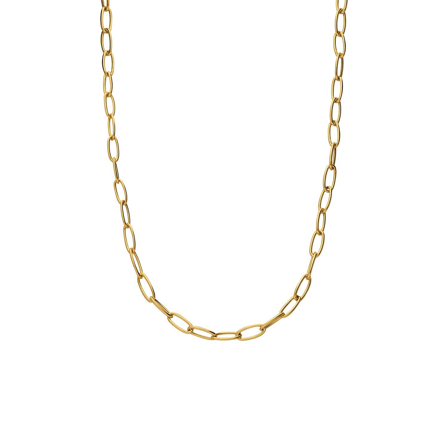 Lucardi Dames 14 karaat geelgouden closed forever ketting - Ketting - 14 Karaat Goud - Goud - 45 cm
