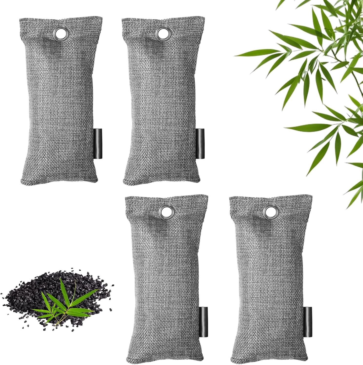 geurabsorber 4 stuks - actieve kool - bamboehoutskool - effectieve geurneutralisator voor schoenen en ruimtes - ShopVlot
