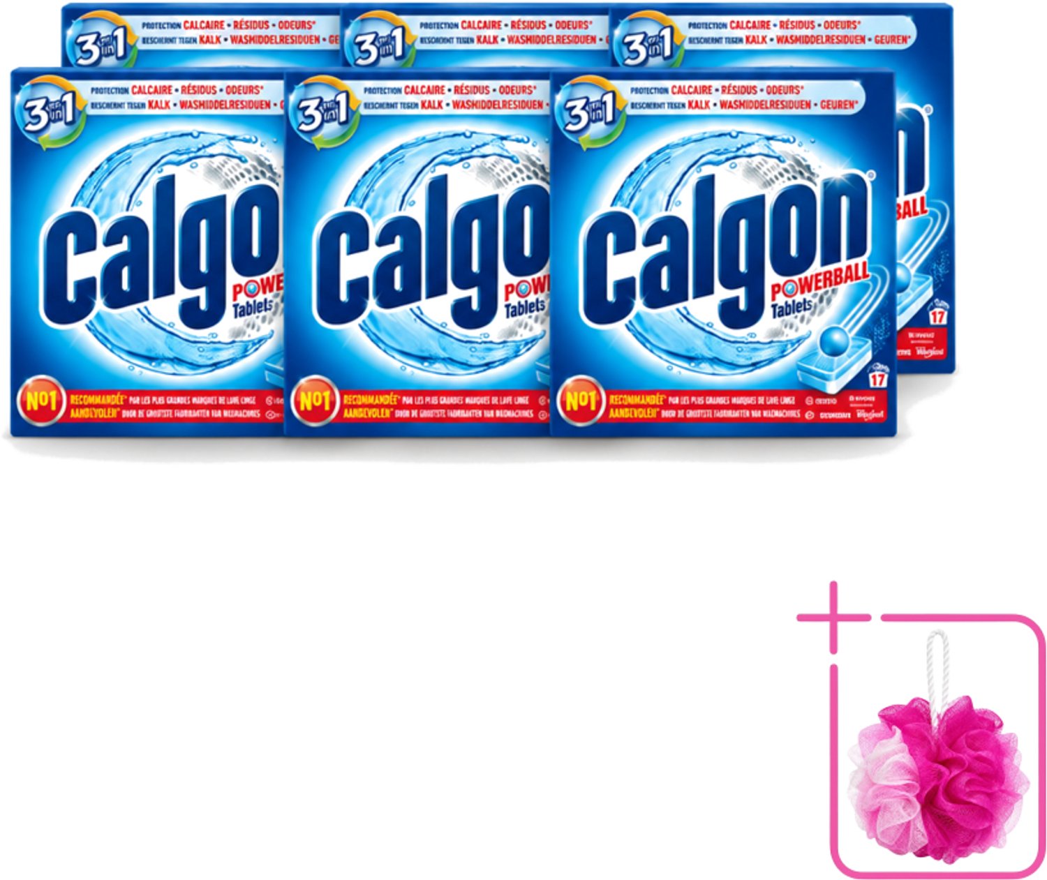 6 x Calgon - Ontkalkingsmiddel - Tegen Kalk, Wasmiddelresiduen & Geuren - 17 Tabletten - Bulkverpakking - Ontkalken wasmachine - Douchemop - Kalkvoorkomen