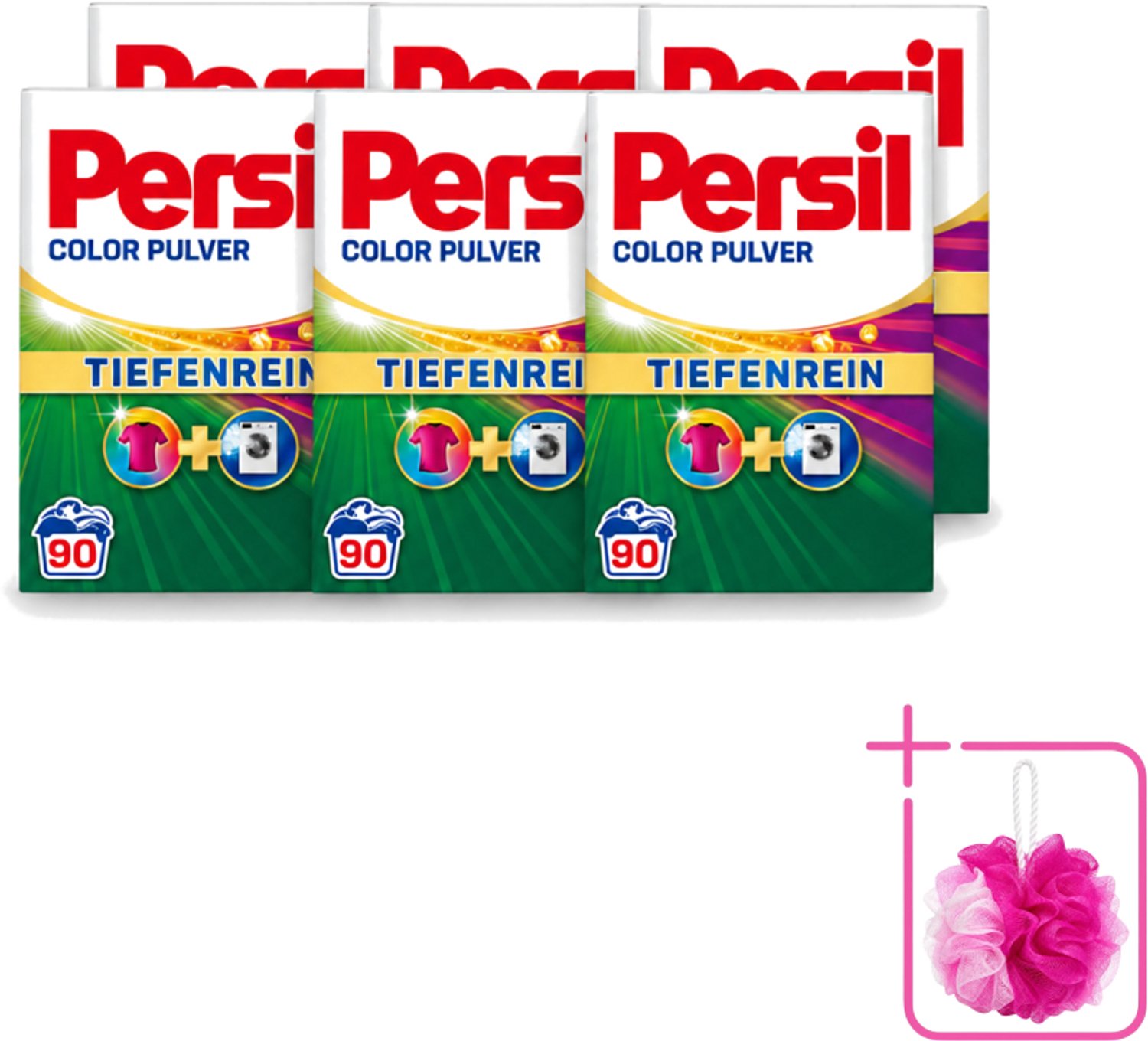 6 x Persil Color - Waspoeder - Gekleurde Was - 90 Wasbeurten - Bulkverpakking - Waspoeder - Douchemop - Gekleurde was