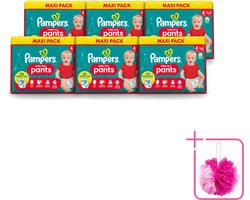 6 x Pampers - Baby-Dry Pants - Luierbroekjes - Maat 4 (9-15 kg) - Extra Droog - 90 Luiers - Bulkverpakking - Baby luier - Douchemop - Droge luier