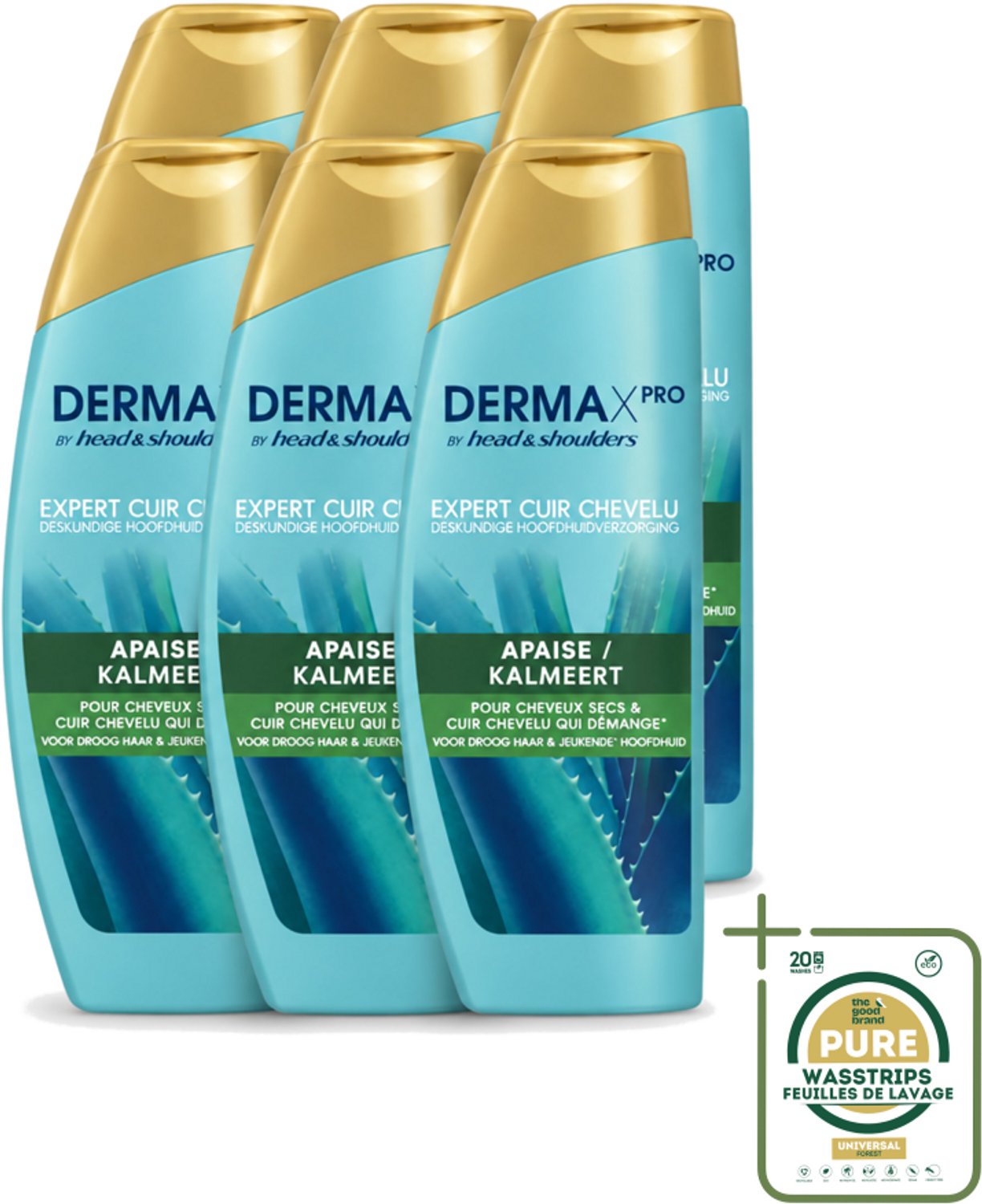 6 x Head & Shoulders - DermaX Pro - Anti-Roos Shampoo - Kalmeert - 470 ml - Wasstrips - Anti-roos Shampoo - Droge Hoofdhuid - Jeuk - Hoofdhuid Verzorging - Kalmerend Shampoo