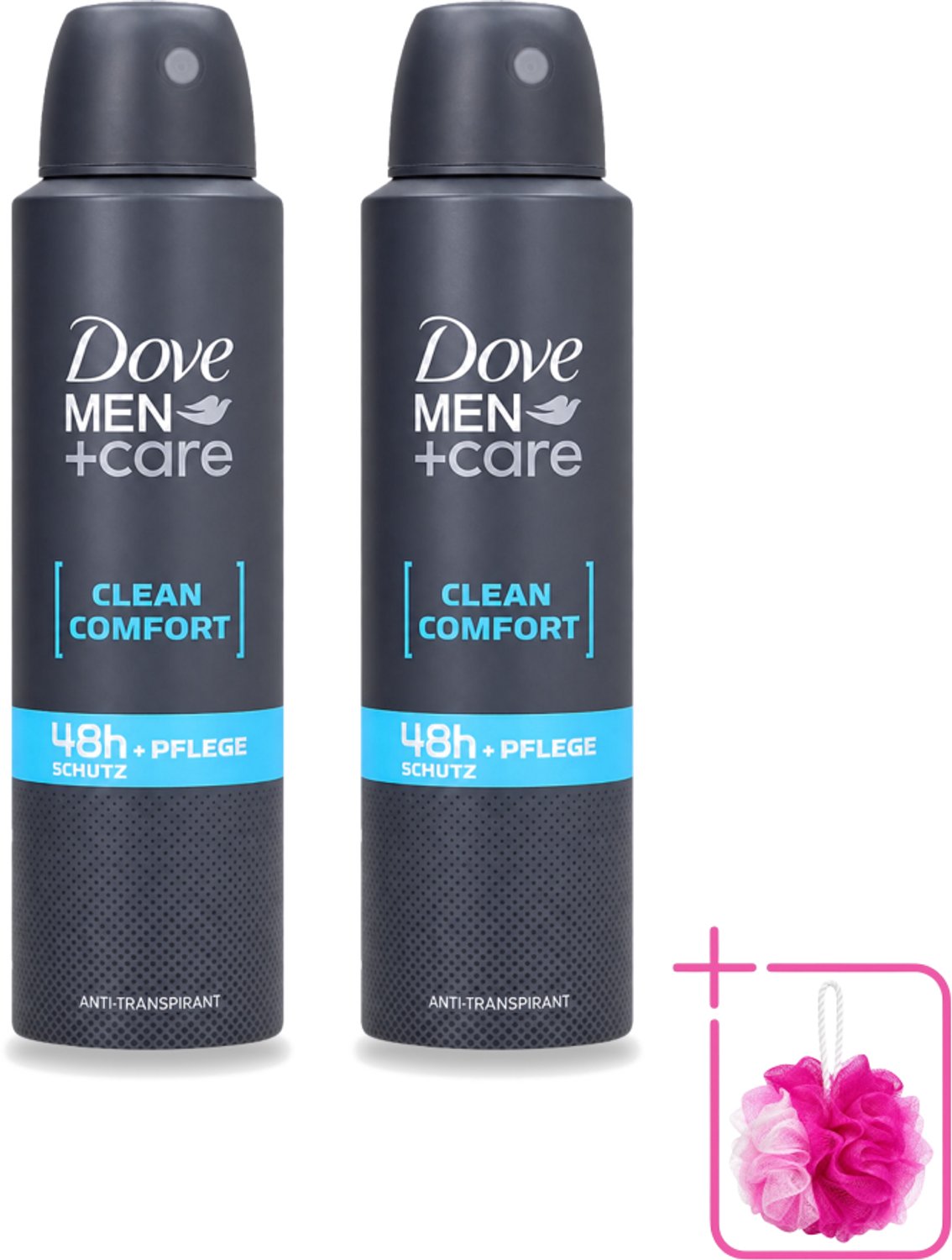 2 x Dove Men+Care - Clean Comfort - Deospray - Anti-Transpirant - 150 ml - Bulkverpakking - Dove Men+Care - Douchemop - Deospray