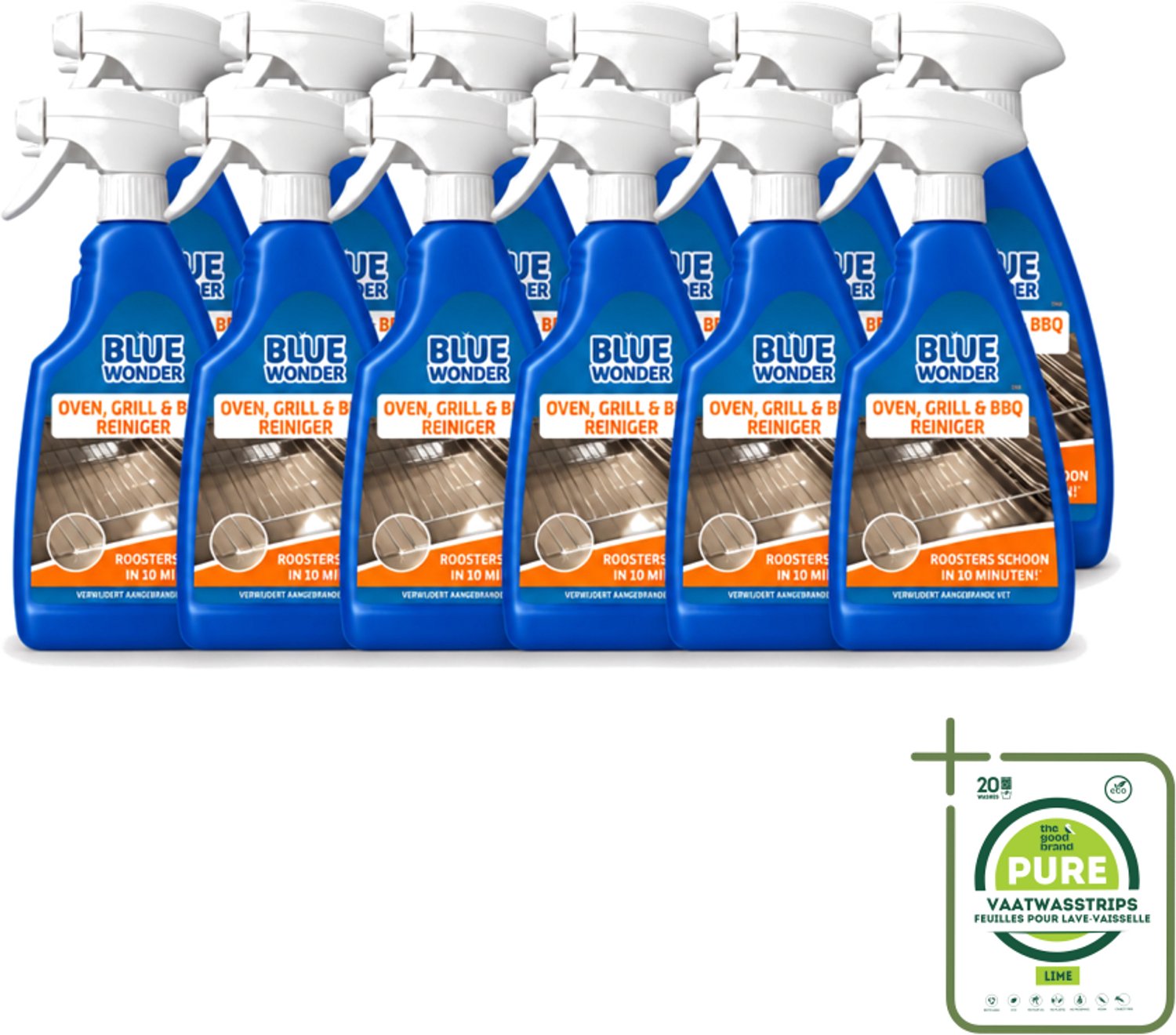 12 x Blue Wonder - Oven & Grill Reiniger - Diepe Reiniging - 500 ml - Grootverpakking - Oven Reinigen - Grill Reinigen - BBQ Reinigen - Vet Verwijderen - Vuil Verwijderen