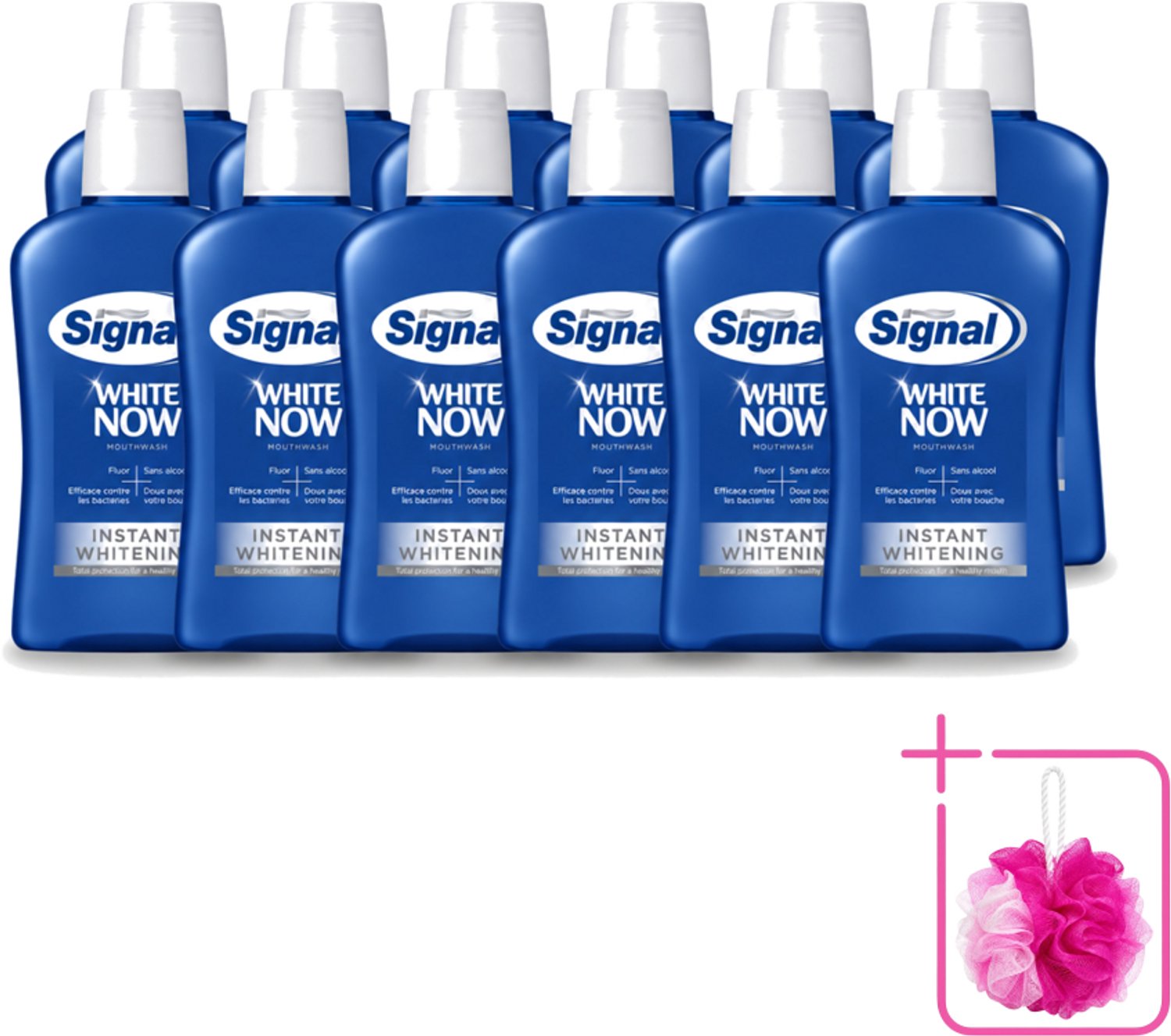 12 x Signal - White Now - Mondwater - 0 % Alcohol - 500 ml - Bulkverpakking - Mondwater - Douchemop - Mondverzorging