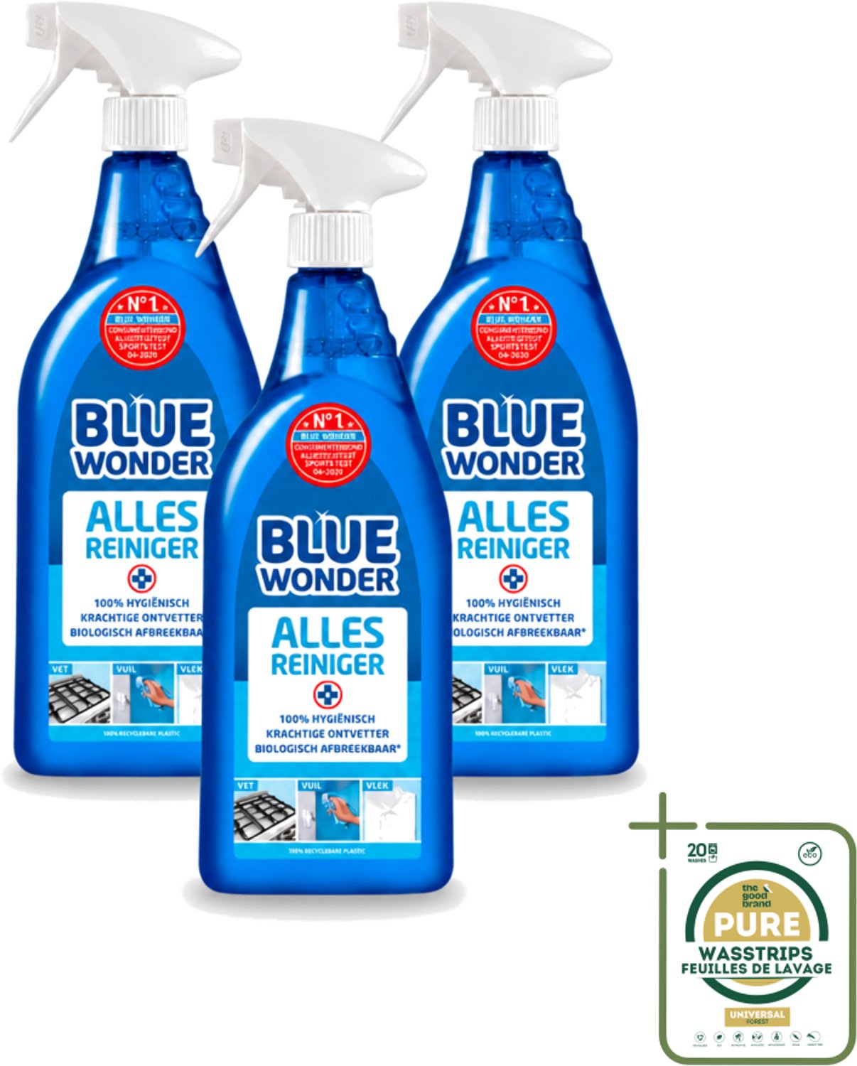 3 x Blue Wonder - Allesreiniger Spray - Krachtige Ontvetter - 750 ml - Allesreiniger - Ontvetter - Vet Verwijderen - Vuil Verwijderen - Keuken Reinigen