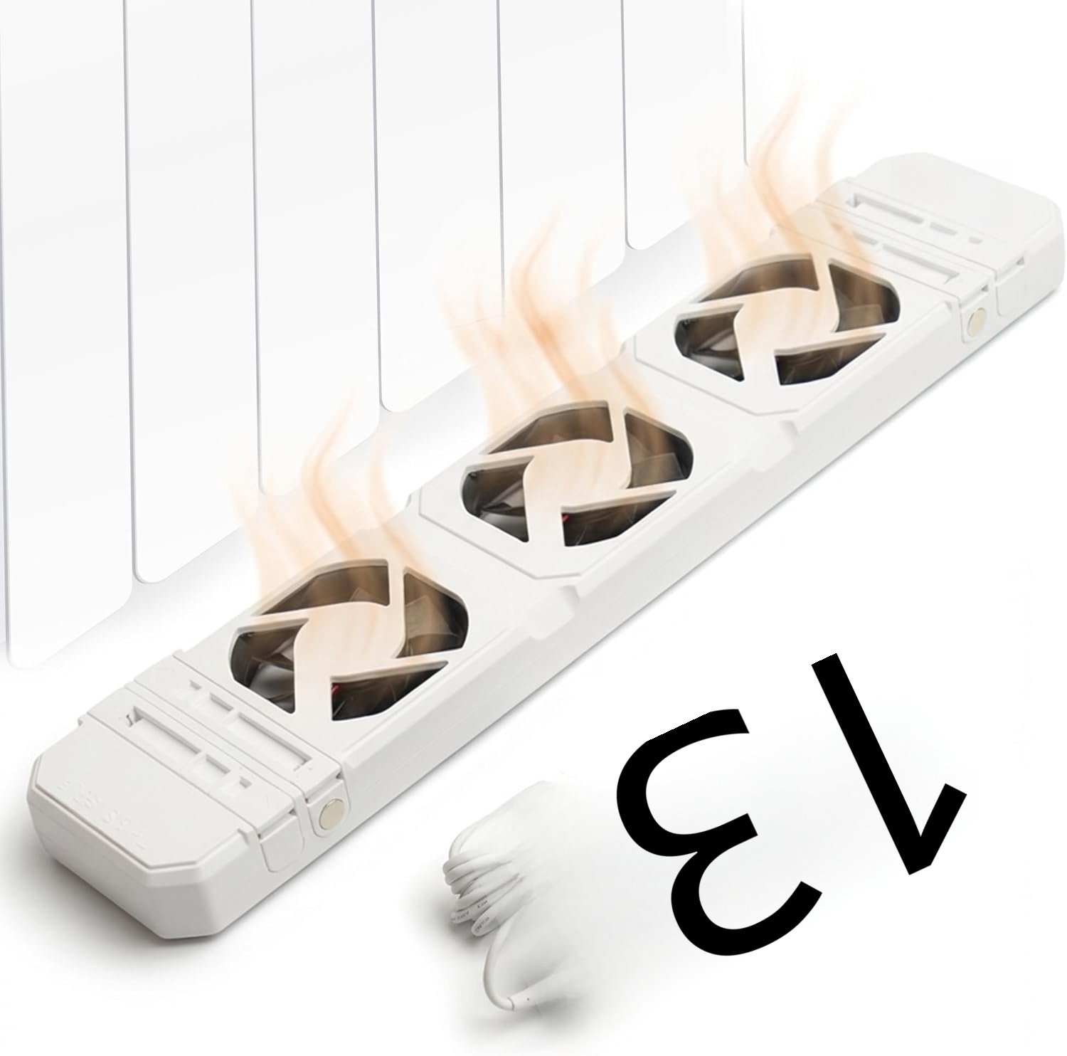 QEVA Radiator Ventilator - Ventilatorkachel - Elektrische Ventilator - Wit - 50cm x 13cmx 5cm
