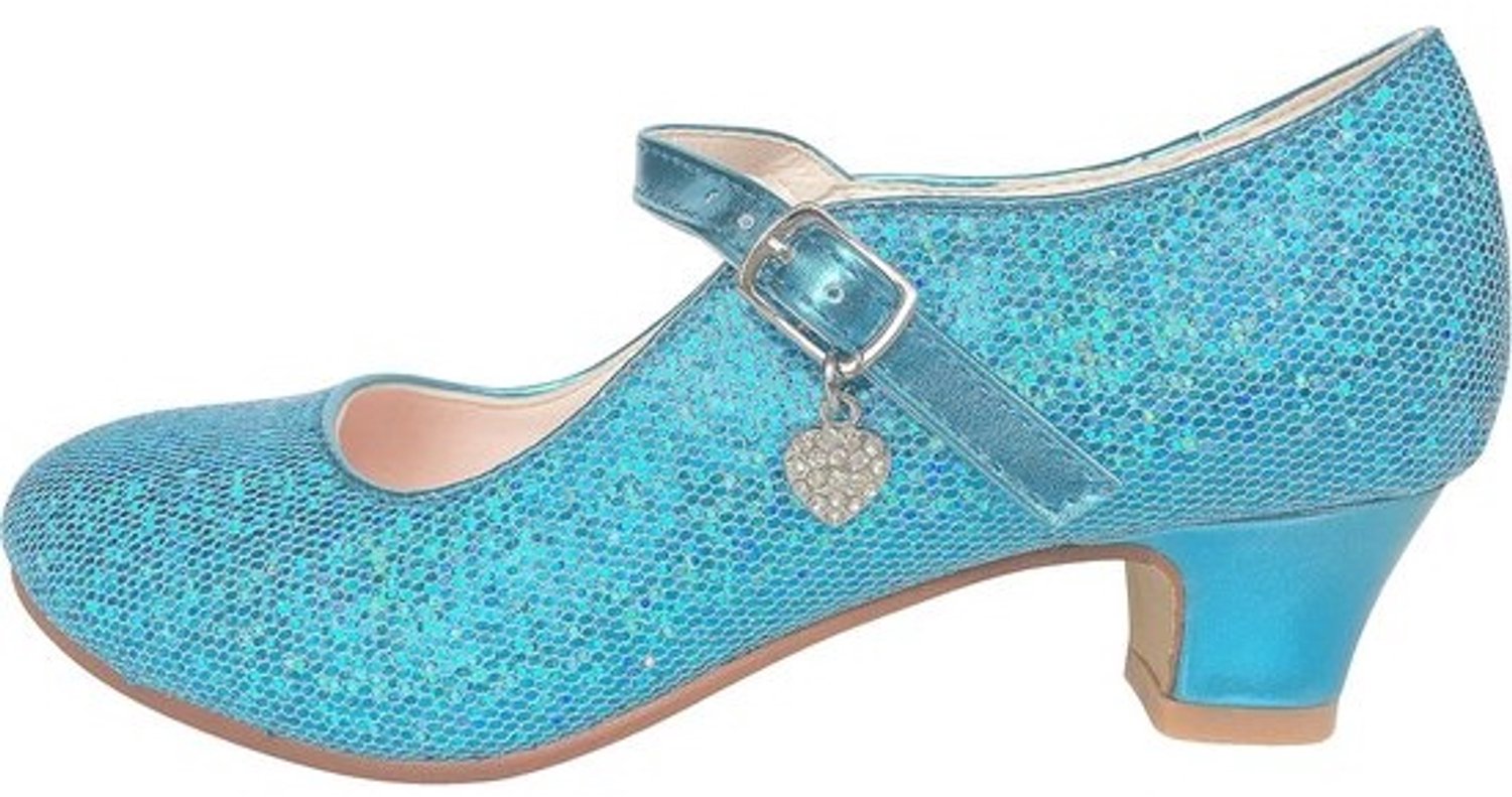 Blauwe Glitter Pumps met Hartje voor Meisjes