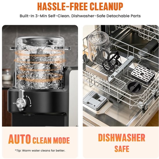 Blender 2-in-1 1,2L – Zelfreinigend – 6 Vooraf Ingestelde Standen – Slimme Timer – Voor IJs, Milkshakes en IJskoffie — afbeelding 3