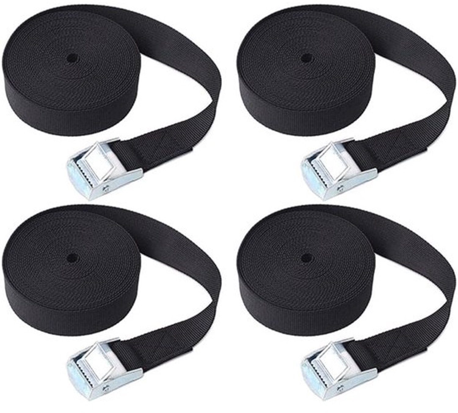 Spanbanden Set - Lashing Straps - Vracht Beveiligen - Zinklegering Gesp - 1m x 25mm - Zwart