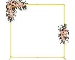 Esyun 2 x 2m gouden metalen bruiloftsboog, vierkante luchtballonboogset voor bruiloft, verjaardag, feest, ceremonie, tuindecoratie (goud)