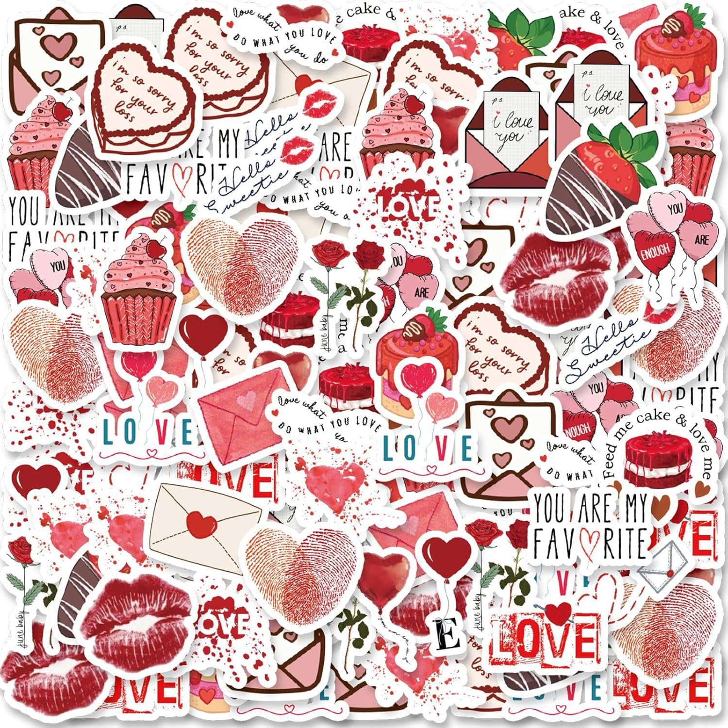 Liefdesstickers 46 x 2 stuks - Hartpatronen - Decoratief - Perfect voor Valentijnsdag - ShopVlot
