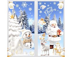 SnelShoppen - 9 Vellen Kerst Raamstickers 3D - Herbruikbare PVC Vensterstickers - Zelfklevende Static Stickers voor Kerstversiering - Ideaal voor Rame