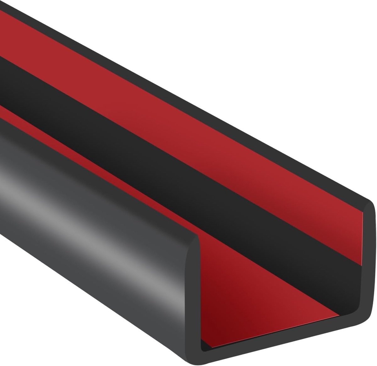 SnelShoppen - Rubber Edge Padding 25 mm - Zelfklevende Flexibele U-Channel Randbeschermer voor 24-26 mm Dikke Randen - Ideaal voor Plywood, Tafels, Bu