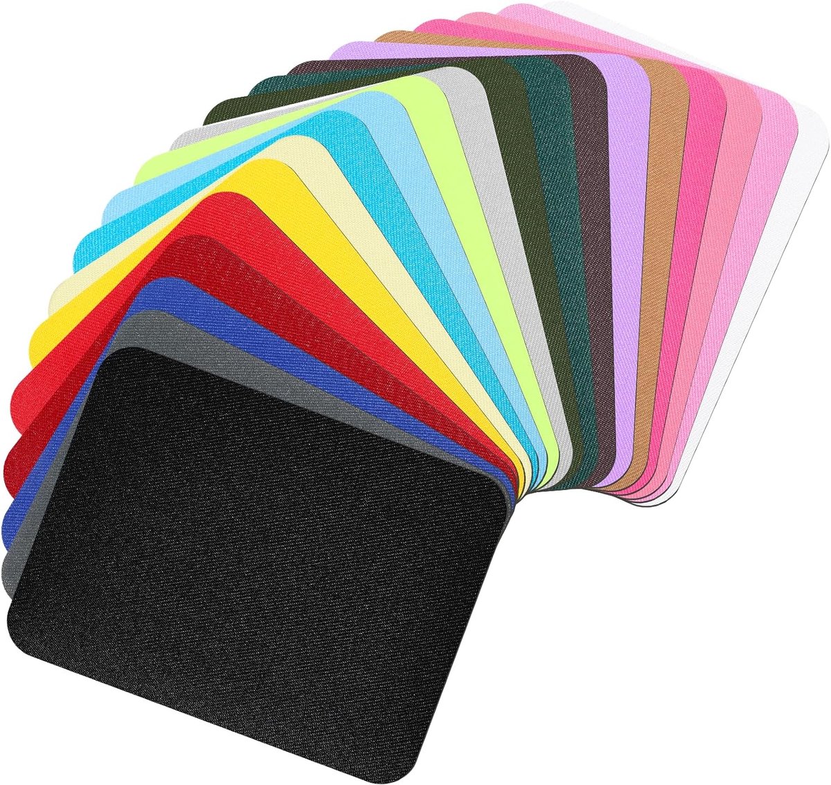 SnelShoppen - 20 Kleuren Strijkpatches, 12,5 x 9,5 cm, Patches voor Kleding, Gatreparatie en Decoratie, Polyester, Voor Kinderen en Volwassenen