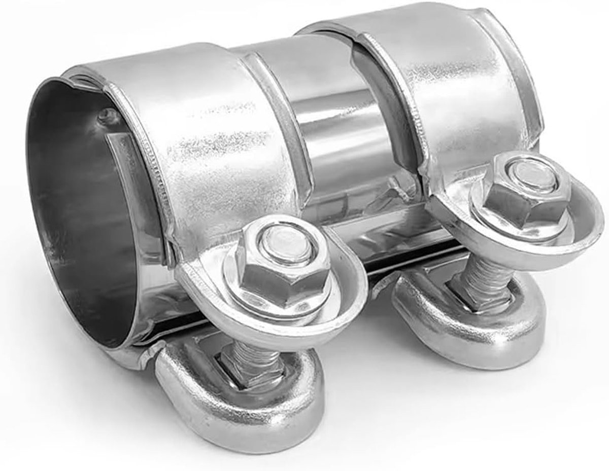 Uitlaatklem 60 mm - RVS Pipe Connector - Dubbele Klem - Voor veilige uitlaatverbindingen - ShopVlot