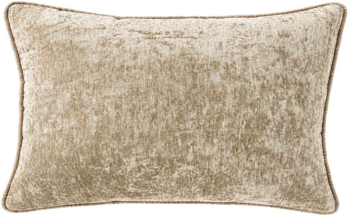 Dutch Decor LEWY - sierkussen 30x50 cm - glansvelours - Pumice Stone - beige - Inclusief binnenkussen - Luxe kussens voor woonkamer & bank
