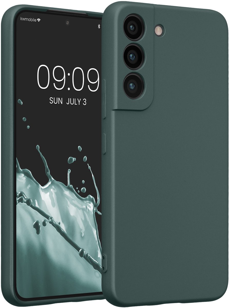 kwmobile metallic telefoonhoesje van TPU - geschikt voor Samsung Galaxy S22 - Flexible case voor smartphone - In metallic petrol
