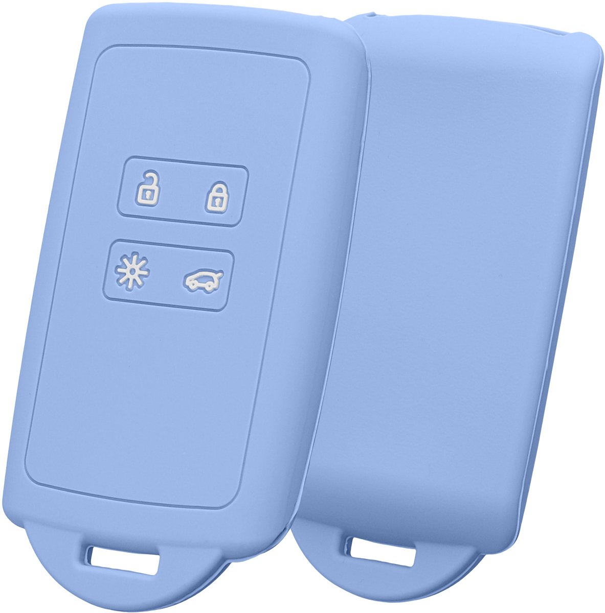 kwmobile autosleutelhoes geschikt voor Renault 4-knops Smartkey (Keyless Go) - Siliconenhoes in Lavendelblauw - Sleutelcover