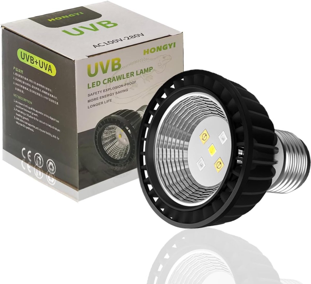Reptile Heat Lamp Bulbs, UVA UVB 15.0 Reptile Lights Energy Saving, Heating Lamp for Rainforest Type Reptiles and - ShopVlot