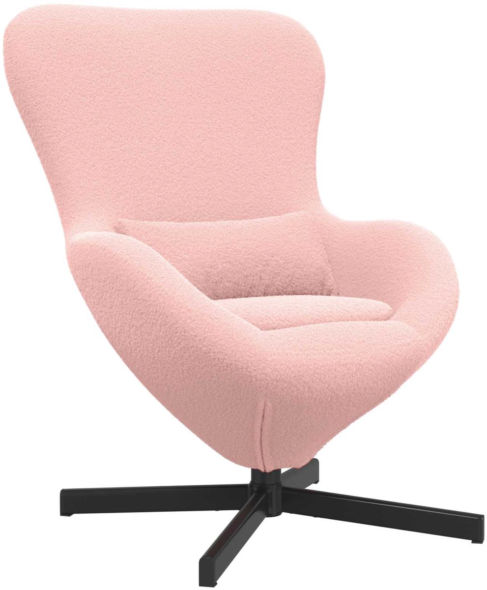 vidaXL Eivormige - stoel - Roze - 63 - x - 73 - x - 90 - cm - Stof