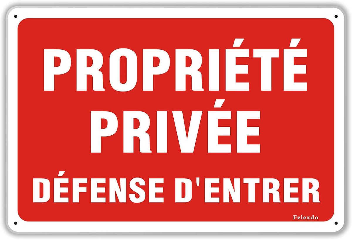 Bord Privé Eigendom 30 x 20 cm - Weerbestendig - UV-bestendig - Duidelijke waarschuwing - ShopVlot