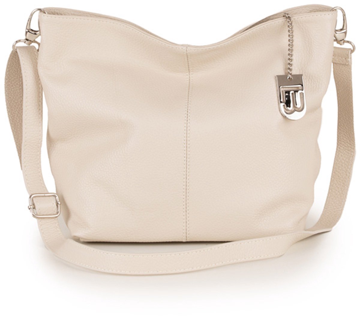 Outspot - Luxueuze Italiaanse lederen handtas in 11 stijlvolle, frisse kleuren - Beige