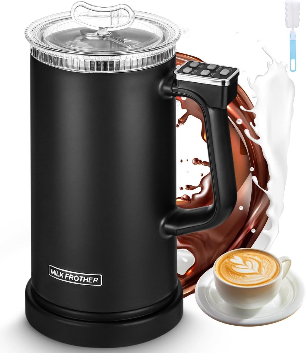 Elektrische Melkstomer, Melkopschuimer voor 2 Cappuccinos en Melkwarmer Voor Latte, Cappuccino, Macchiato - ShopVlot