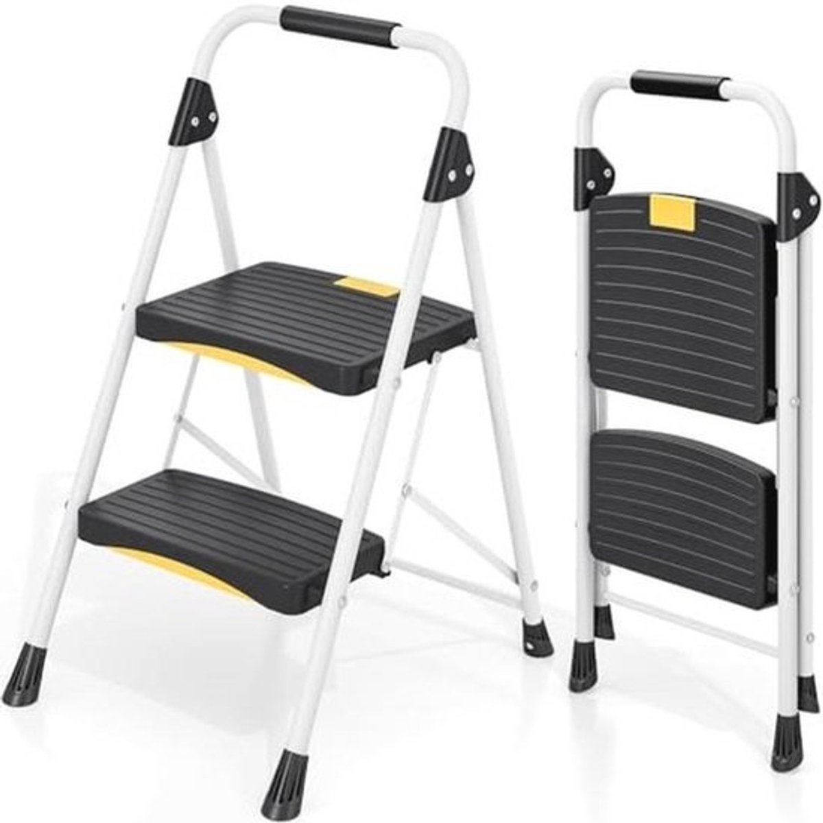 Inklapbare trapladder - 2 treden - Antislip - Hoog belastbaar - Compact