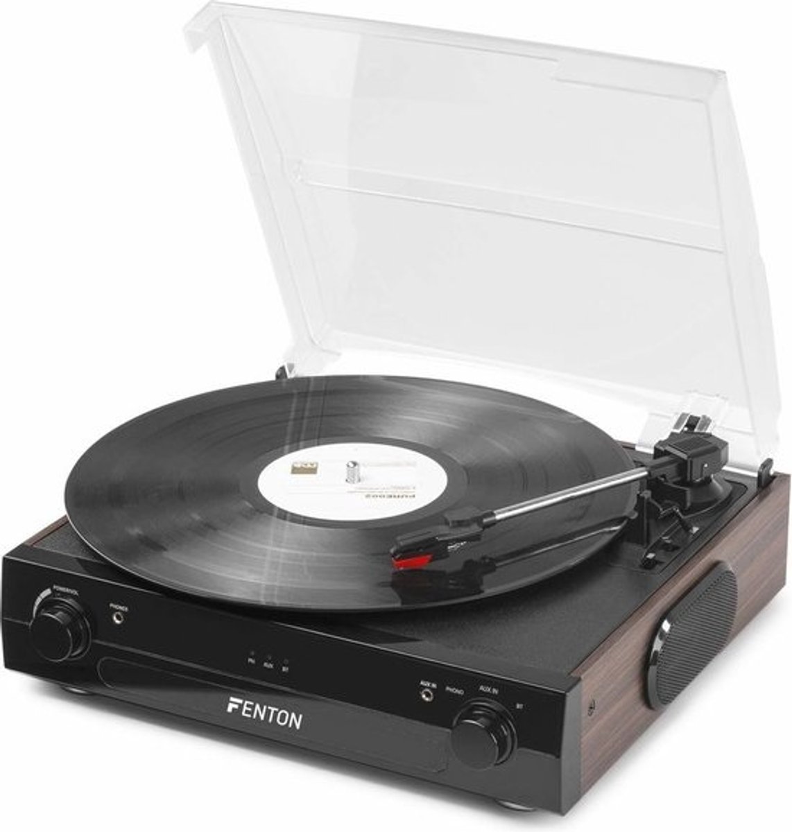 Platenspeler met Bluetooth, ingebouwde speakers en USB-aansluiting - zwart