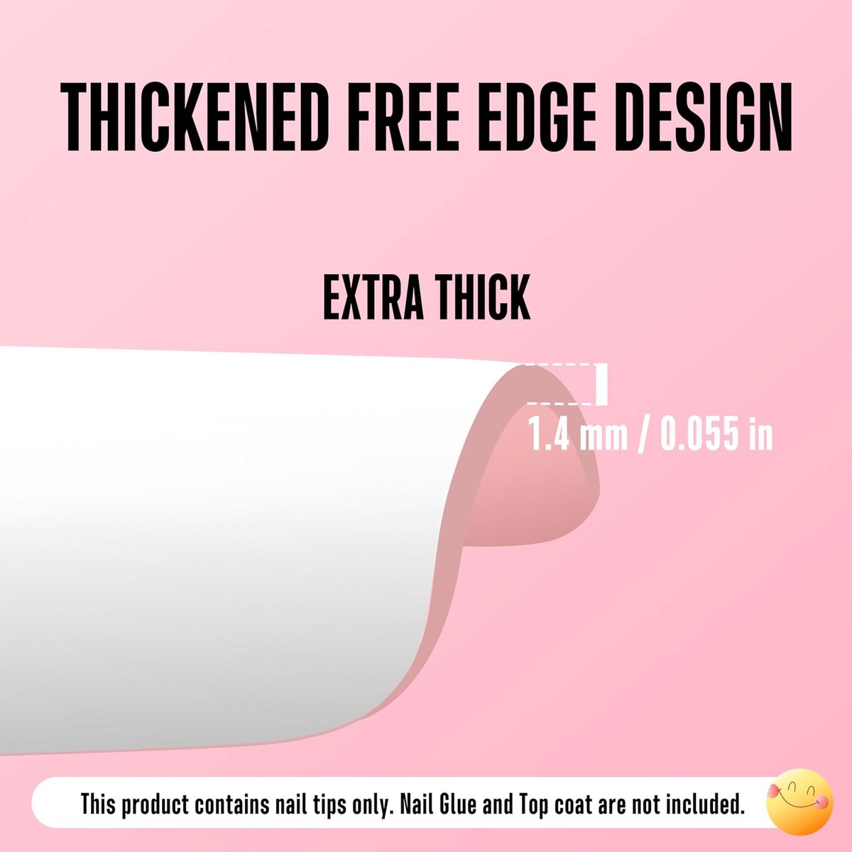 NOVO OVO White French Tip Coffin Nail Tips, Press-on Baby Pink, Extra Thick Medium Soft Acrylic Gel Nails Surface - ShopVlot — cadeau in Cadeau-ideeën - foto 6