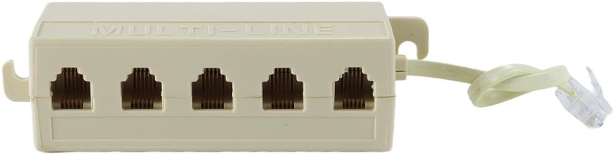 Telefoon splitter 1-in-5 - Beige - 6P4C RJ11/RJ12 - Verbind meerdere apparaten - ShopVlot